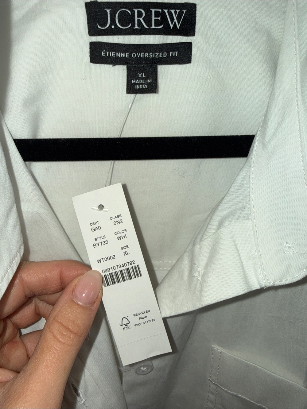 J.Crew Étienne oversized shirt in lightweight oxford white - Picture 5 of 5